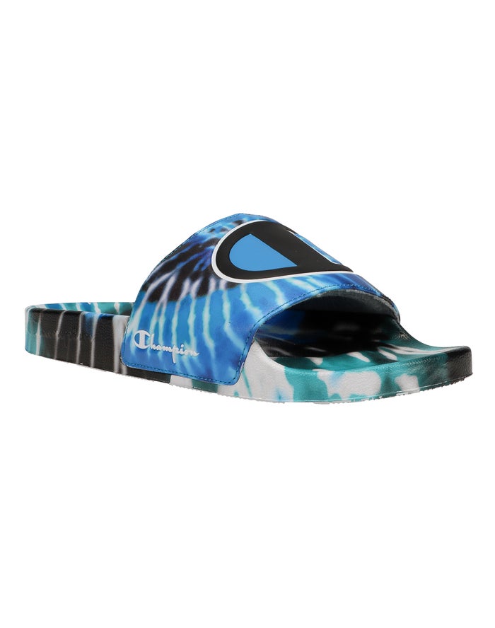 Champion Badslippers Heren - Blauw/Zwart - Ipo Tie-Dye ( 043621-UXZ )